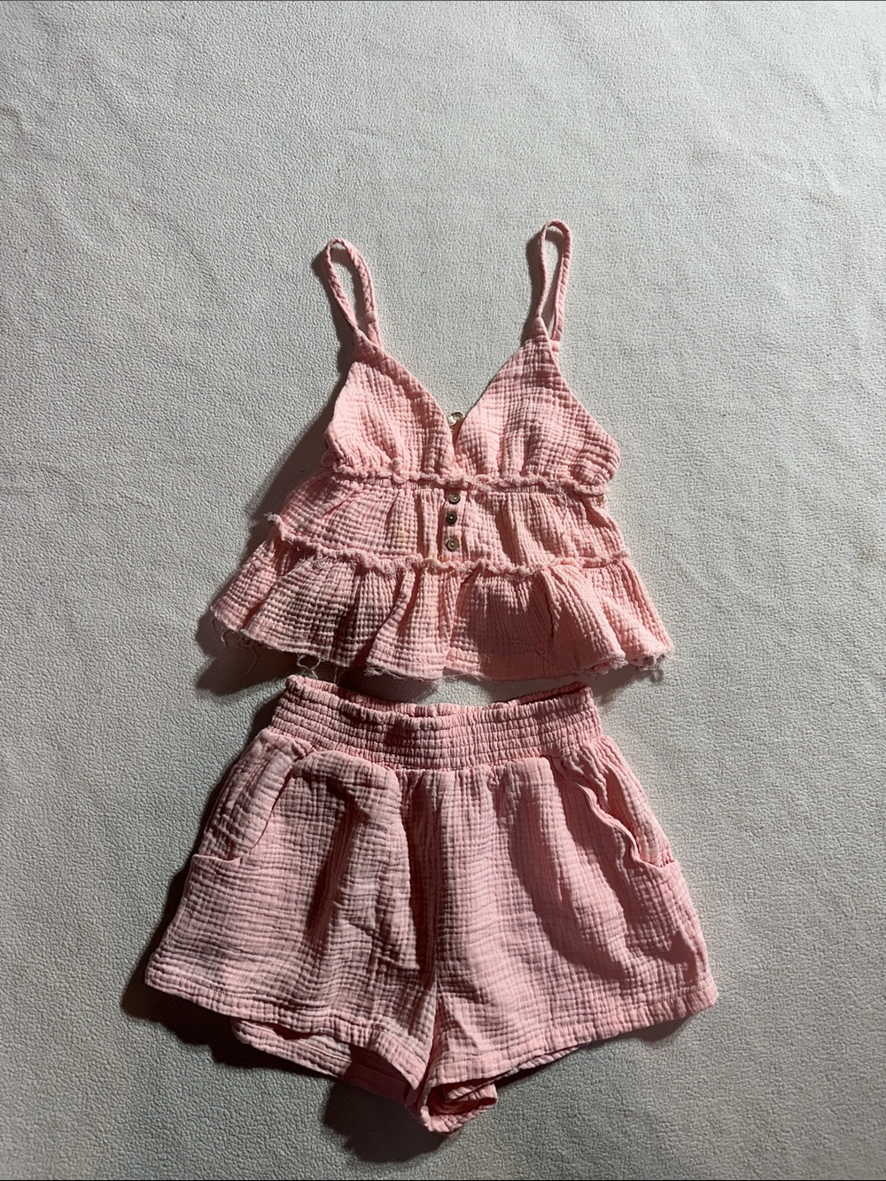 Ocean Drive Women’s Pink Gauze Set - Tank Top & Shorts